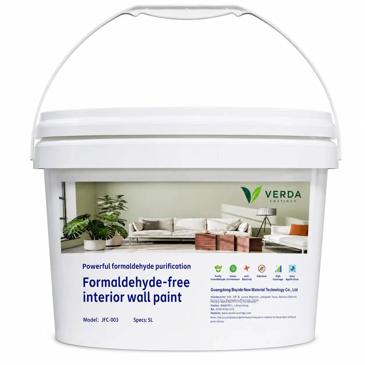 Formaldehyde-Free Interior Wall Paint JFC-003 | VERDA Healthy Coating