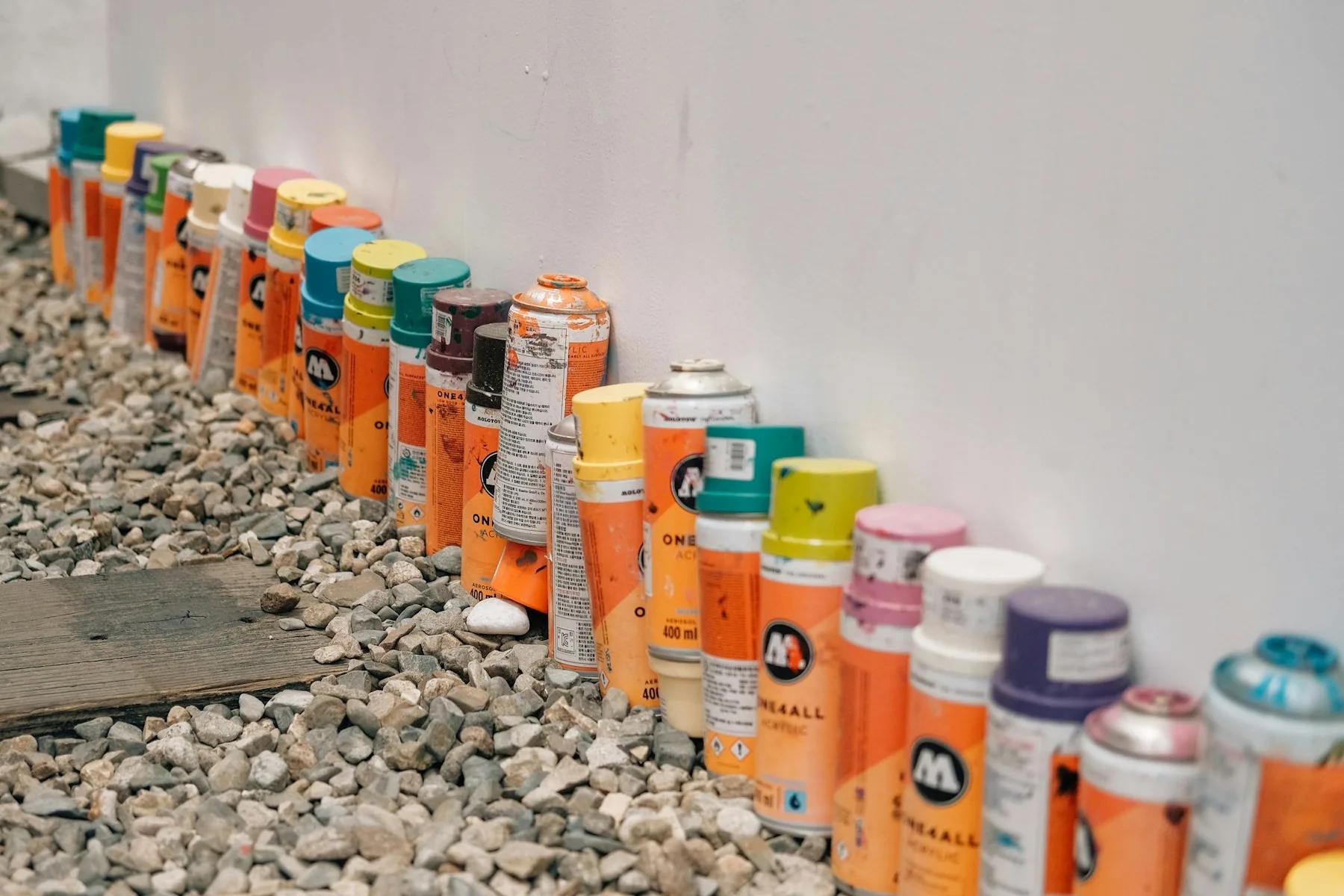Paint containers used as coating capability imagery