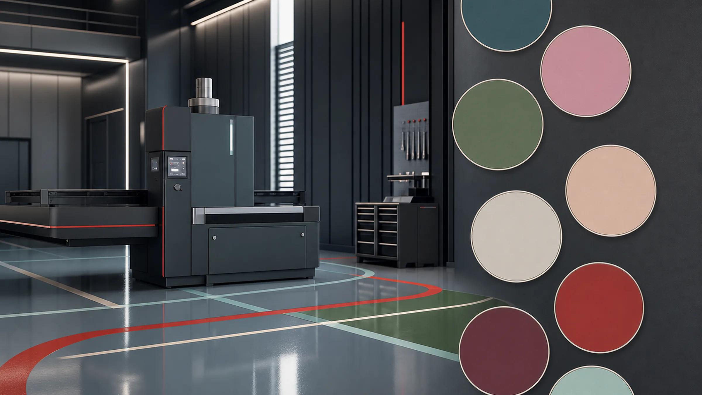 Industrial RAL Accents 4K paint scene
