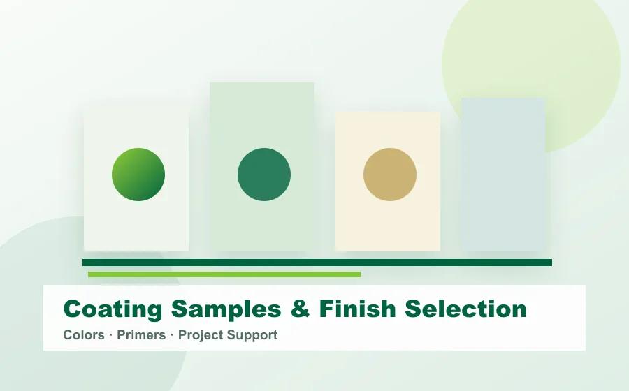 Architectural coating samples and finish selection for building projects